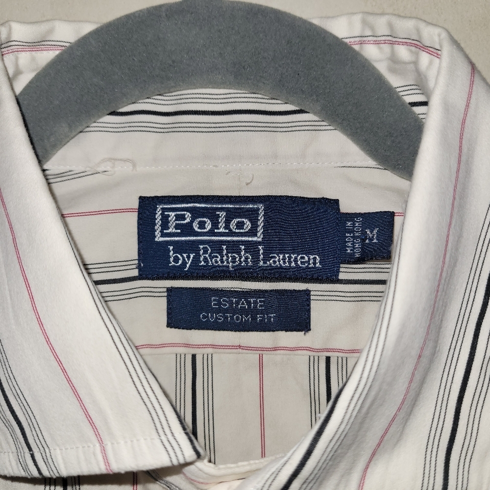Vintage Polo Ralph Lauren Shirt Mens M Estate Custom Fit Button Up StripeChes